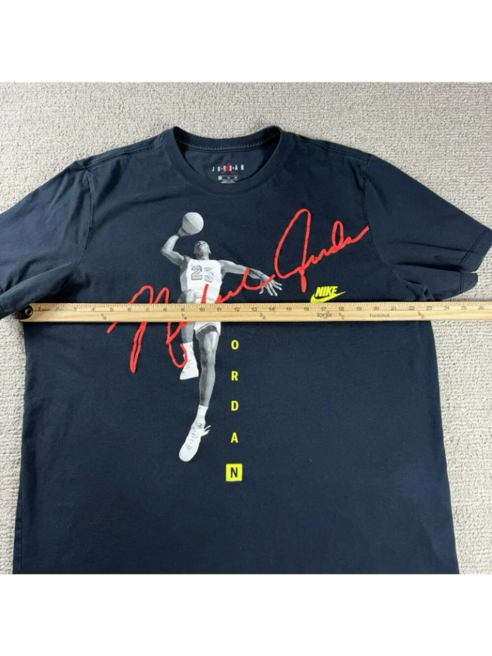 Nike Air Jordan Photo Signature Graphic Print T-Shirt Black Men’s Size XL